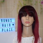T1B/Bug Ombre Color Straight Wig With Bangs